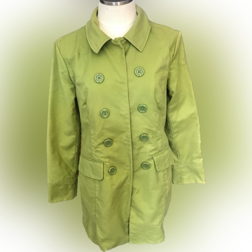 Massimo Coat Double Button Chartreuse Green Size Medium